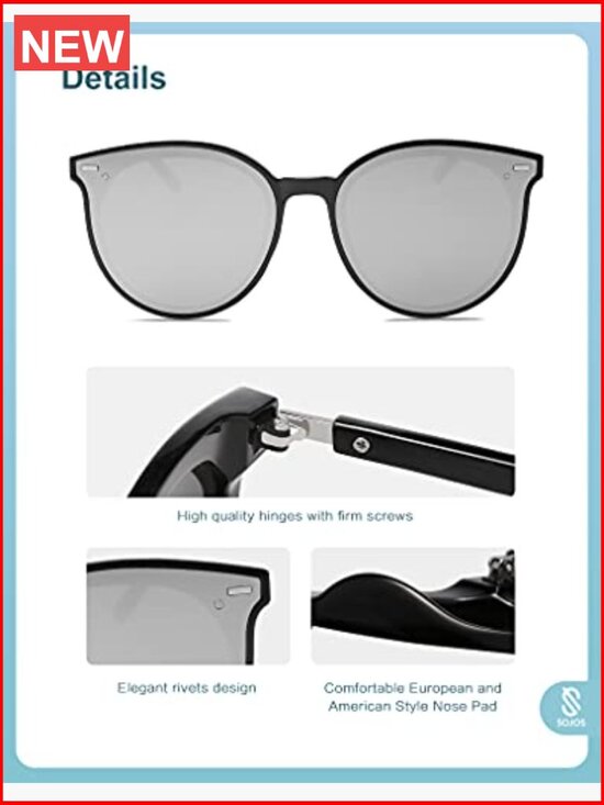Classic Round Retro Vintage Sunglasses UV400 Protection Large Frame main image 5